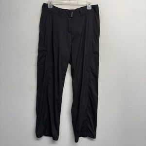 Exofficio Black Cargo Pants Nylon Stretch 12 Wide Leg